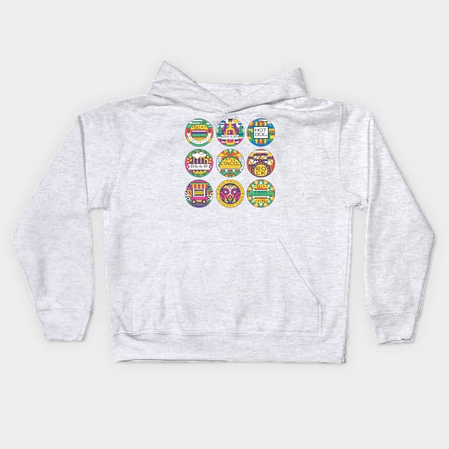 food festival logo Kids Hoodie by Mako Design 